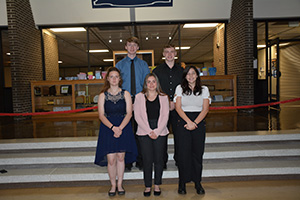 NTHS Inductees group photo: Jack brown, Alexander Latta, Reily-Kalyn Kaster, Kassidy Richards, and Emme_Kate Wilks