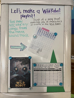 Let's make a WildRobot playlist bulletin board in the classroom