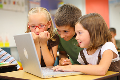 student on a computer