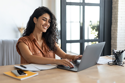 Lady on her computer