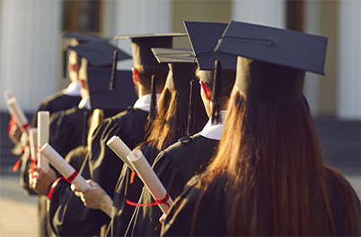 students in graduation gala